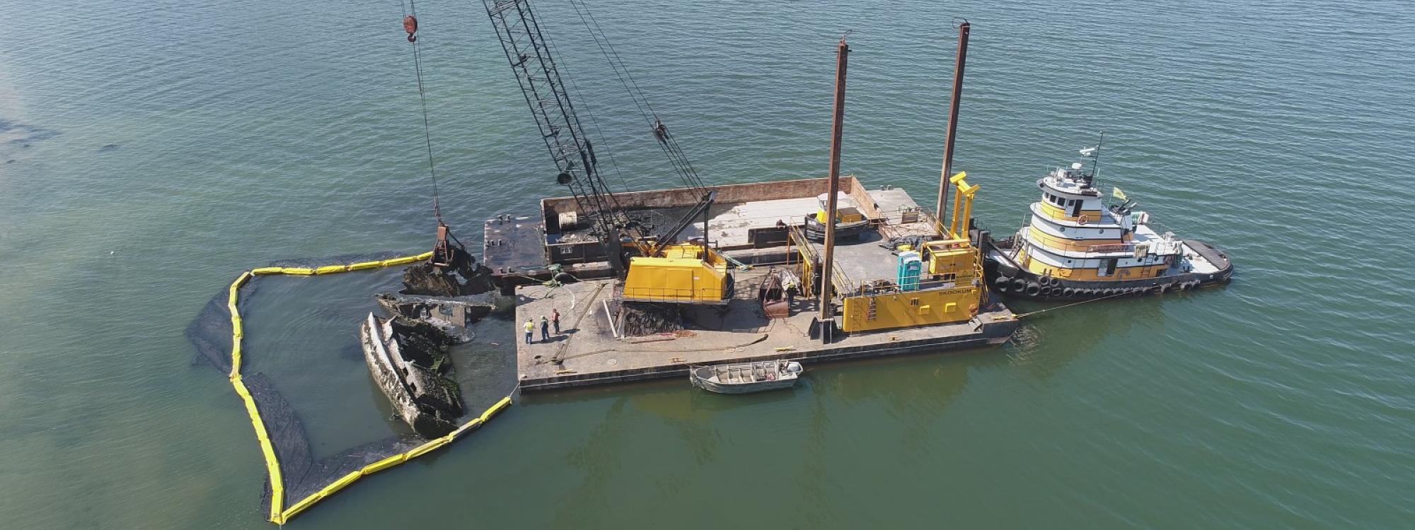 Windjammer removal. Photo: Jason Thompson Swinomish Indian Tribal Community