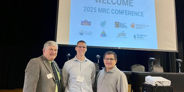 kagit County Commissioner Ron Wesen, NW Straits Director Lucas Hart, Swinomish Indian Tribal Community Chairman Steve Edwards.