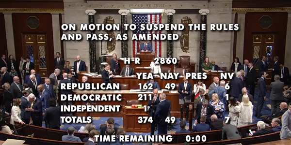 Screenshot of House votes