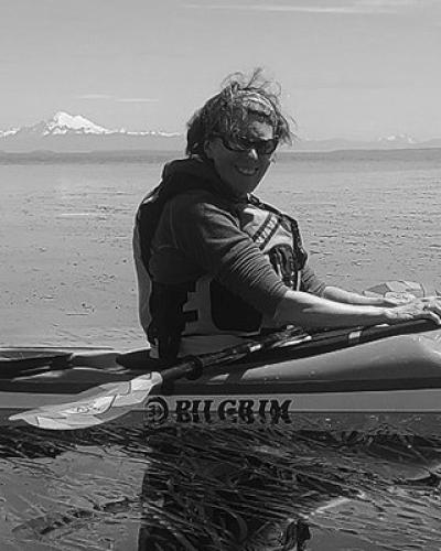 Ann Soule in a kayak