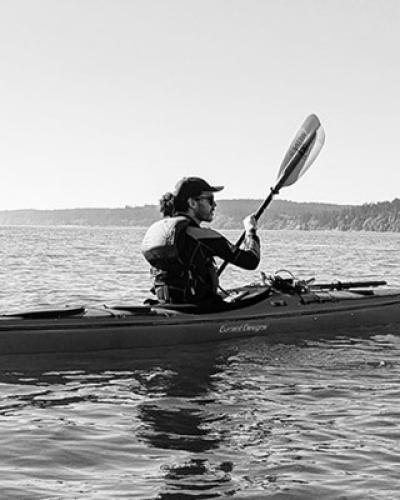 Carter Webb kayaking
