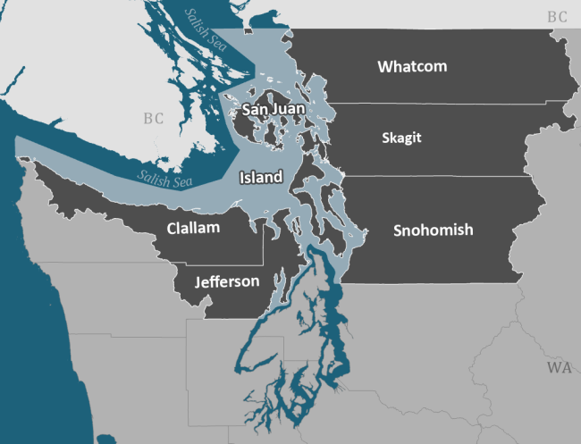 Washington counties around the Sound