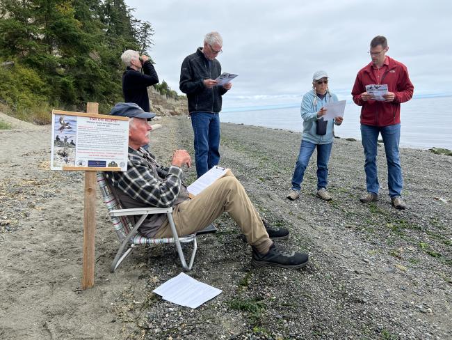 Ed Bowlby sitting in a beach chair
