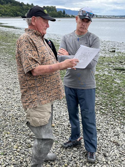 Skagit MRC member Paul Dinnel and Rep. Rick Larsen. (Lucas Hart).