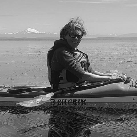 Ann Soule in a kayak
