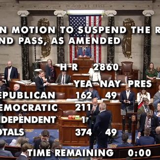 Screenshot of House votes